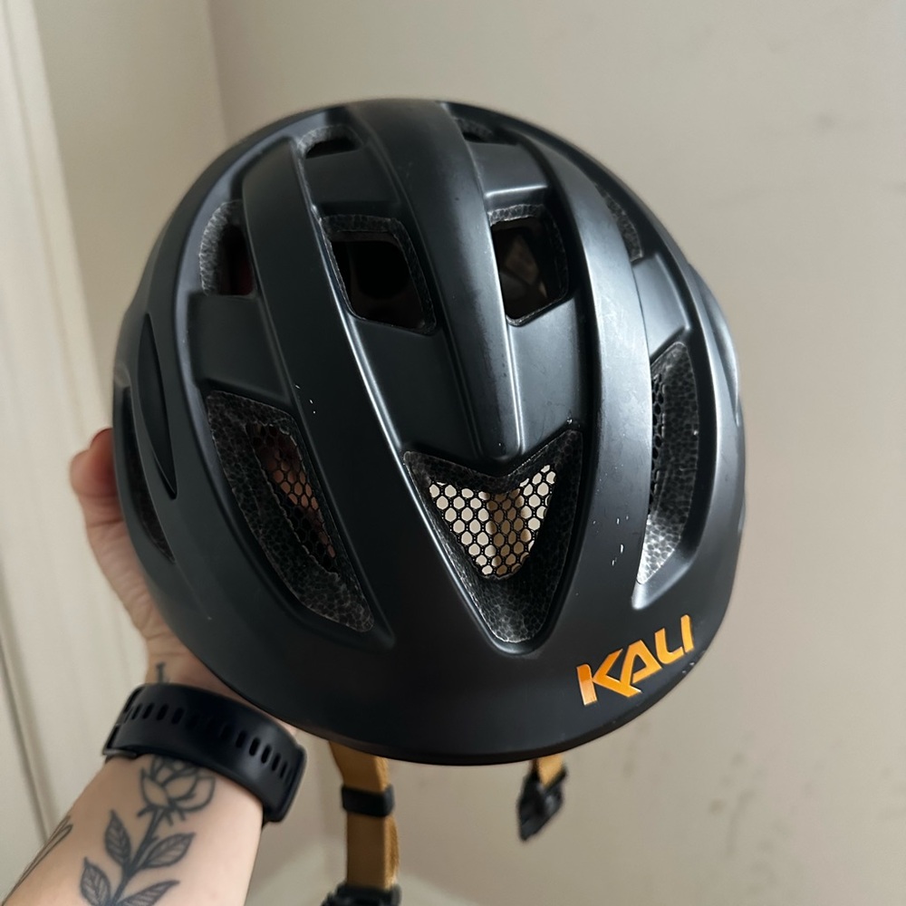 Kali Matte Black Helmet with Orange Logo